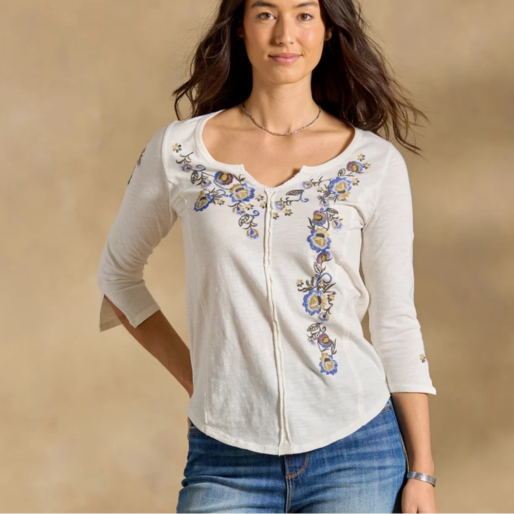 Sundance Cuyamaca Floral Embroidered Cotton Top. NWT. Size Medium.